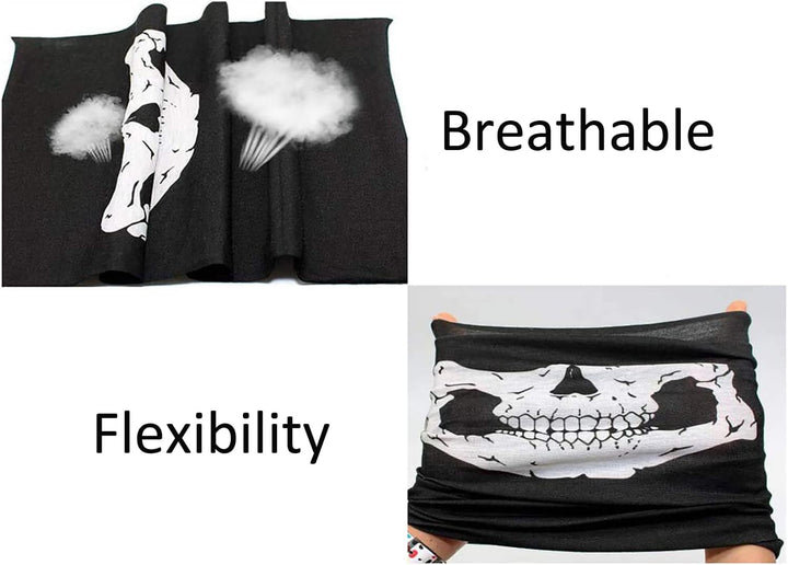 3 Piece Multifunctional Motorcycle Face Mask,Breathable Seamless Tube Face Shield Ski Mask