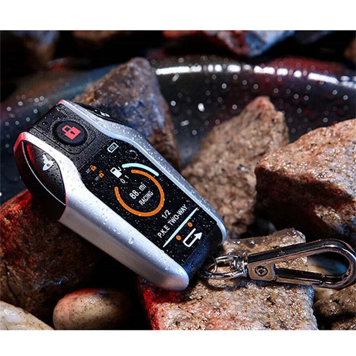 Two Way Motorcycle Anti-Theft Security Alarm System Scooter Burglary Vibration Alarm Remote Engine Start 5Meter Auto-Lock