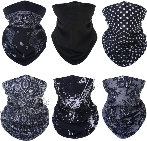 6 PCS Unisex Neck Warmer, Tube Seamless Multifunctional Balaclavas, Face Cover, Face Mask, Cycling Mask, Ski Mask, Face Snoods Headwear, Cycling Daily Wear