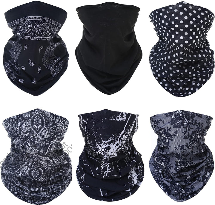 6 PCS Unisex Neck Warmer, Tube Seamless Multifunctional Balaclavas, Face Cover, Face Mask, Cycling Mask, Ski Mask, Face Snoods Headwear, Cycling Daily Wear
