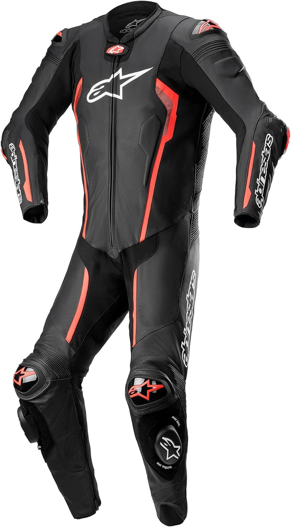 Alpinestars Missile V2 - Mono De Piel Para Moto, Color Negro Y Rojo, 50