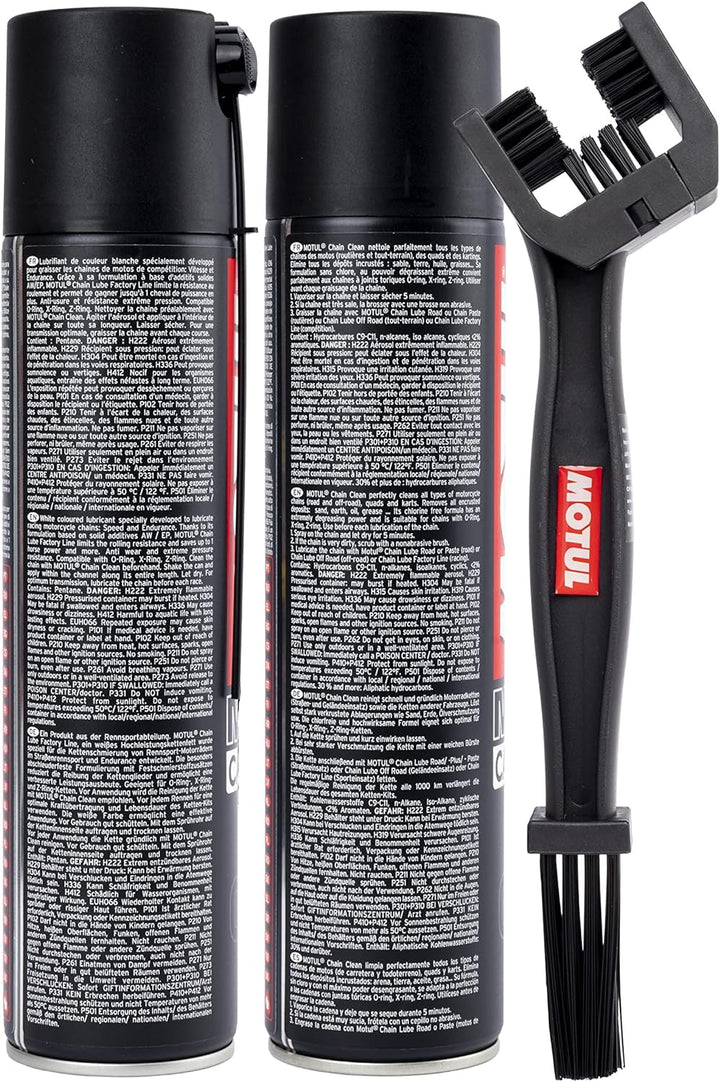 MOTUL 109919 Aditivolubricante, Pack Mantenimiento De Cadenas De Moto Factory Line