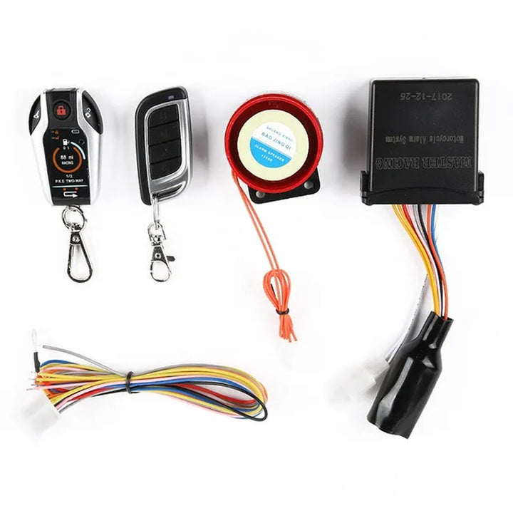 Two Way Motorcycle Anti-Theft Security Alarm System Scooter Burglary Vibration Alarm Remote Engine Start 5Meter Auto-Lock